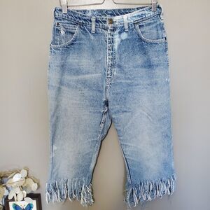 Vintage Kenny Rogers Jeans Size 10 Western Collection By Karman Hippie Fringe